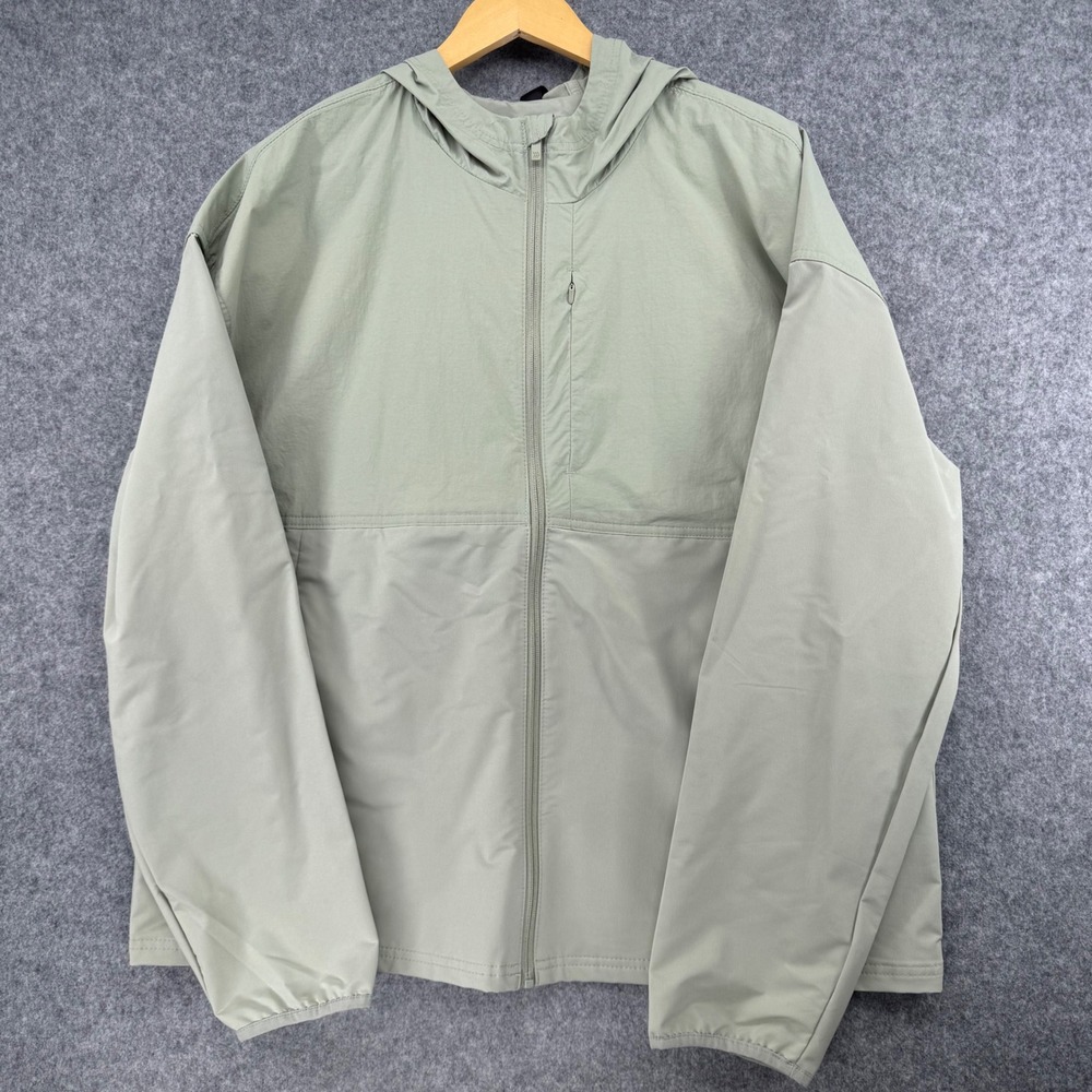 NEW All in Motion Lightweight Jacket Mens XL Green Wind Water Resistant Hooded